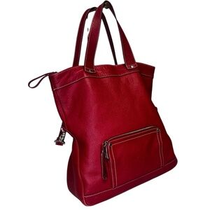Longchamp Foldover Pebble Leather Handbag